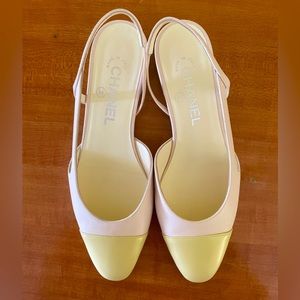Chanel leather slingbacks in size 37.5 C